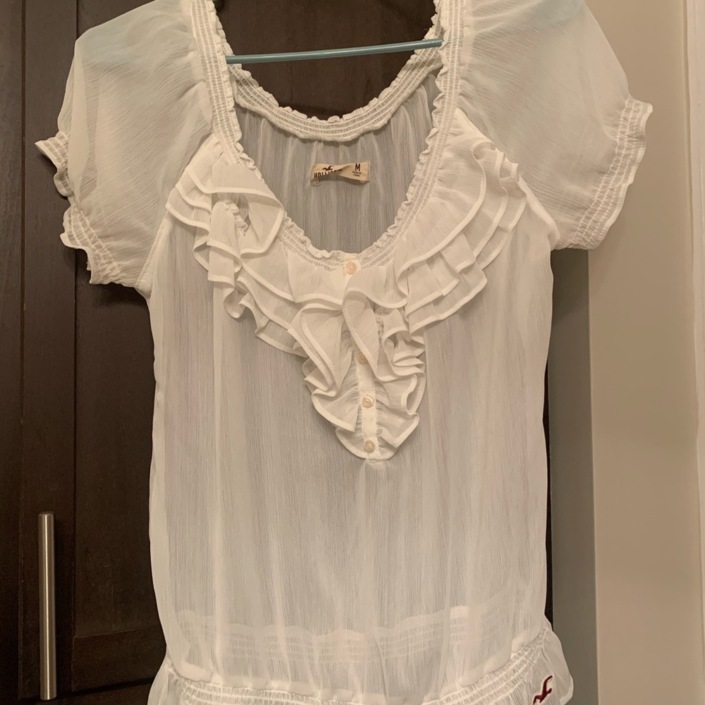 White see through Hollister top